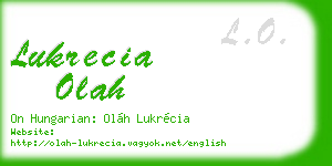 lukrecia olah business card