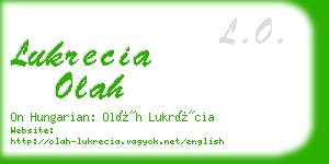 lukrecia olah business card